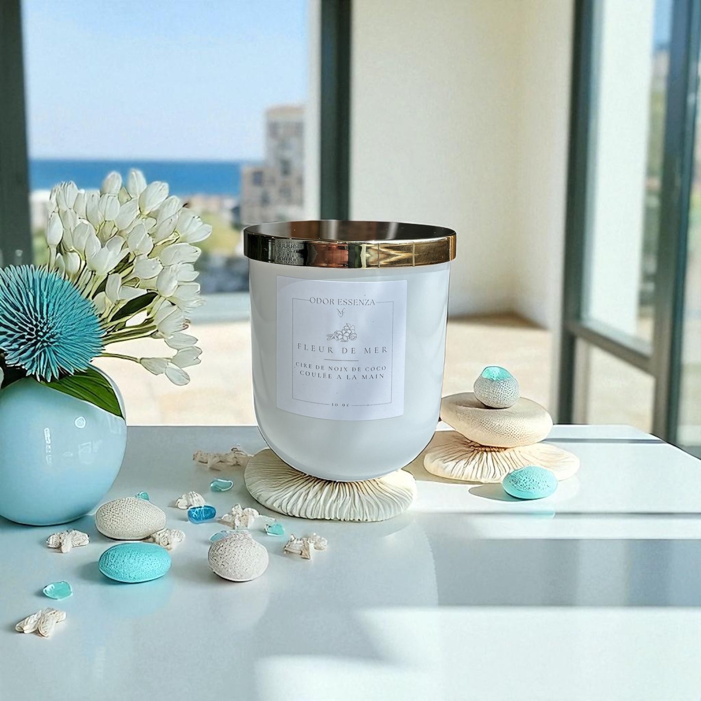 Fleur De Mer BOUGIES parfumée artisanale 10oz