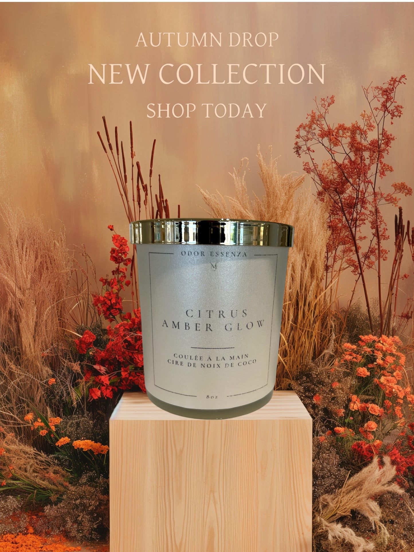 BOUGIES parfumée artisanale Citrus Amber Glow