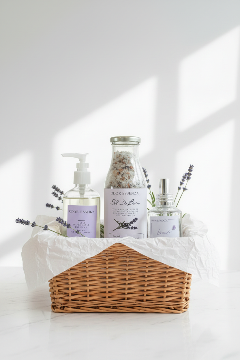 Rattan bath trio gift set 
Panier cadeau pour le bain rotin 